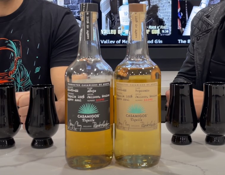 a bottle of Casamigos Reposado and Casamigos Anejo tequila