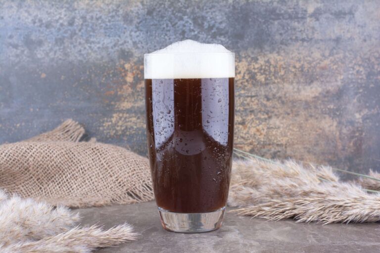 Dark beer in a glass