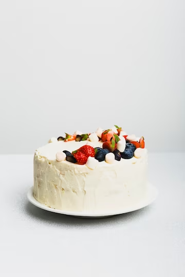 White Cake with Berries