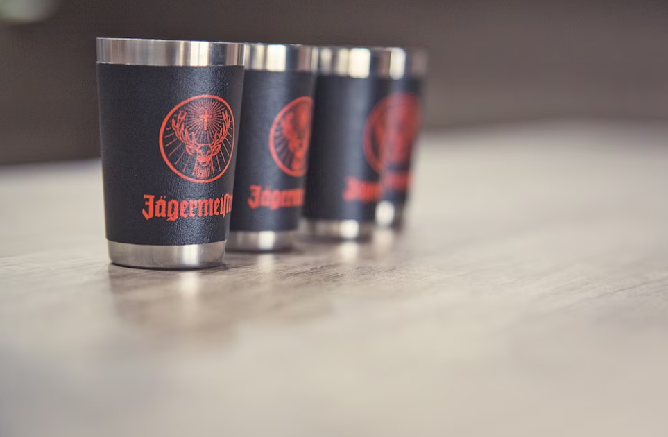 Jagermeister - black and silver stacks on the table