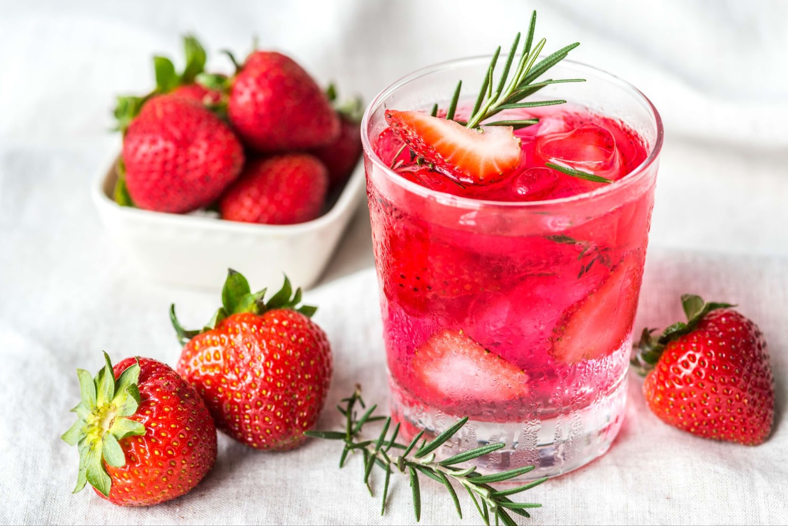 Strawberry Lemonade with rosemary